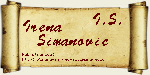 Irena Simanović vizit kartica